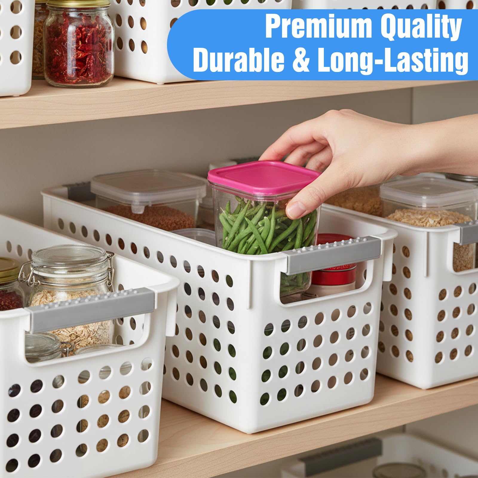 Versatile storage basket for snacks cosmetics toiletries books
