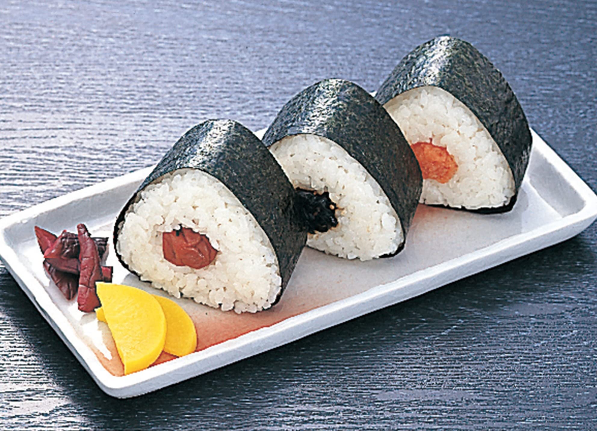 White triangular sushi mold for bento boxes
