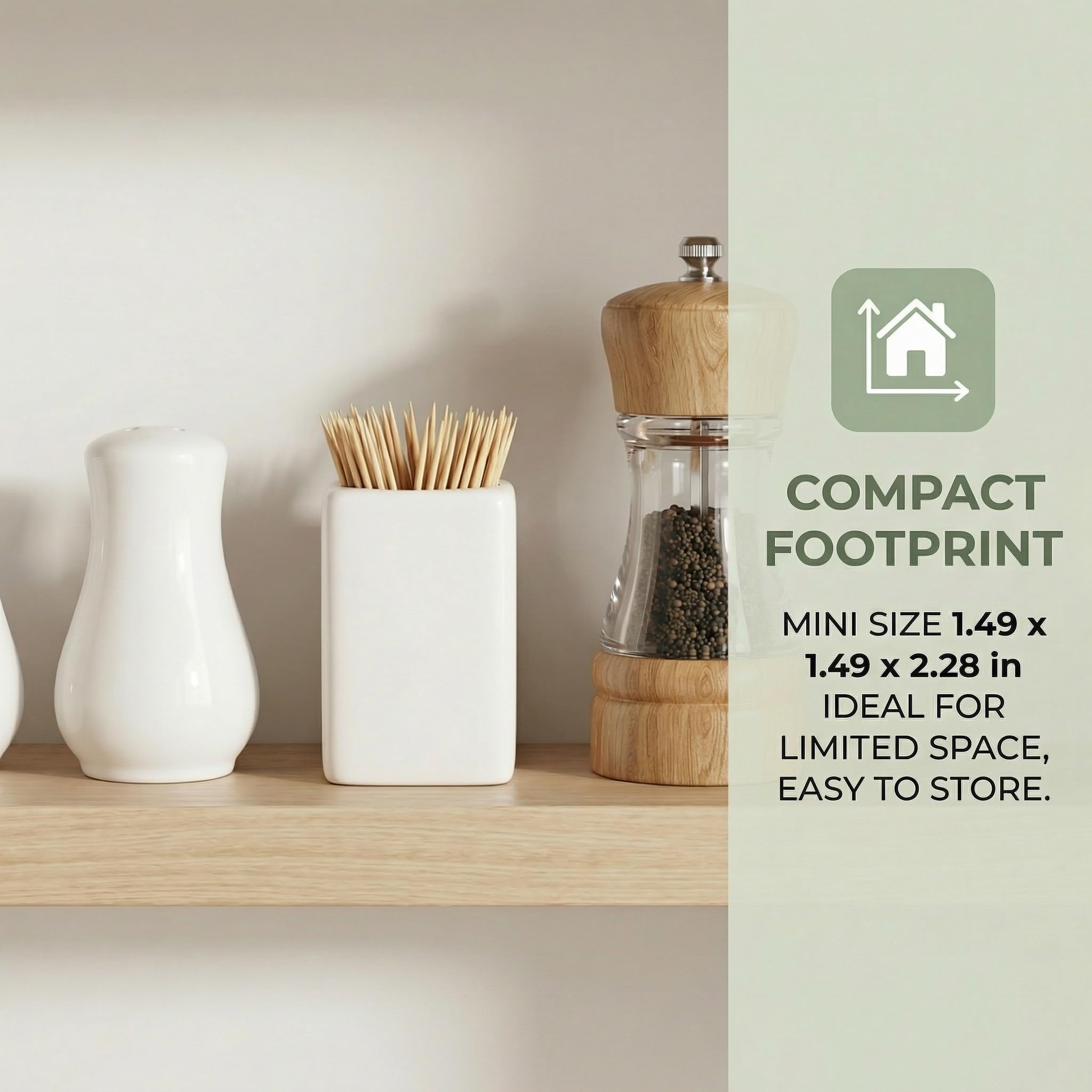 Elegant white ceramic toothpick dispenser display