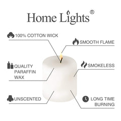 Smokeless pillar candle for events and decor