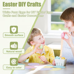 Lightweight wooden eggs with smooth rounded edges