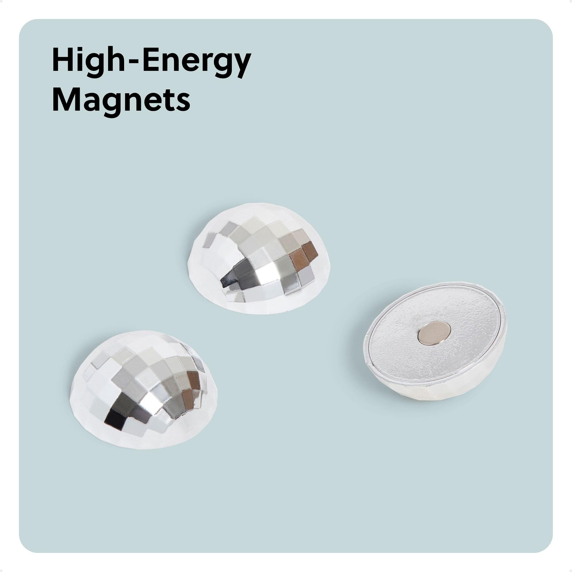 Locker decor magnets silver disco ball style by U Brands