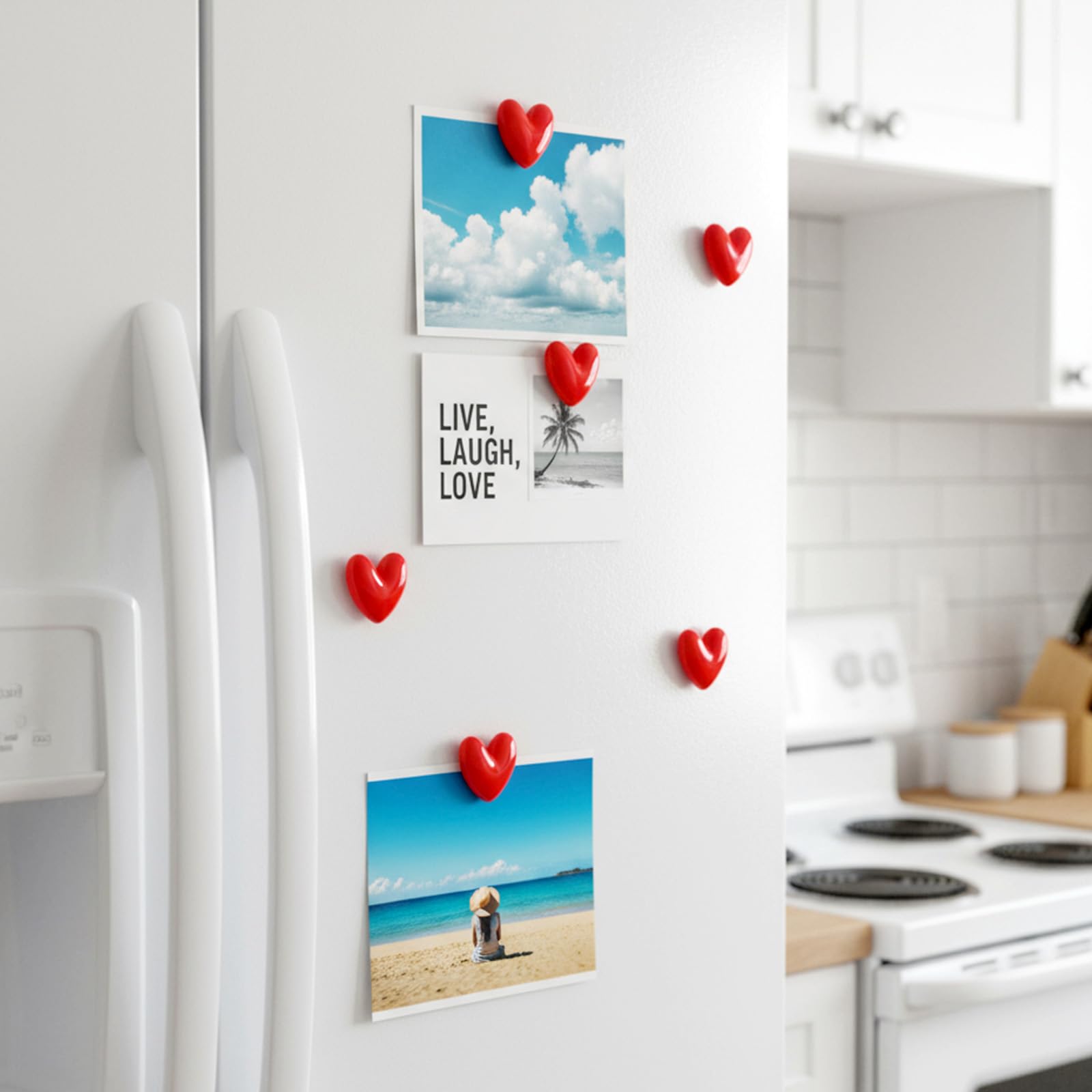 Classroom magnets red heart set