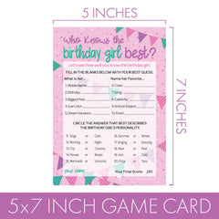 5x7 birthday girl card game usa made