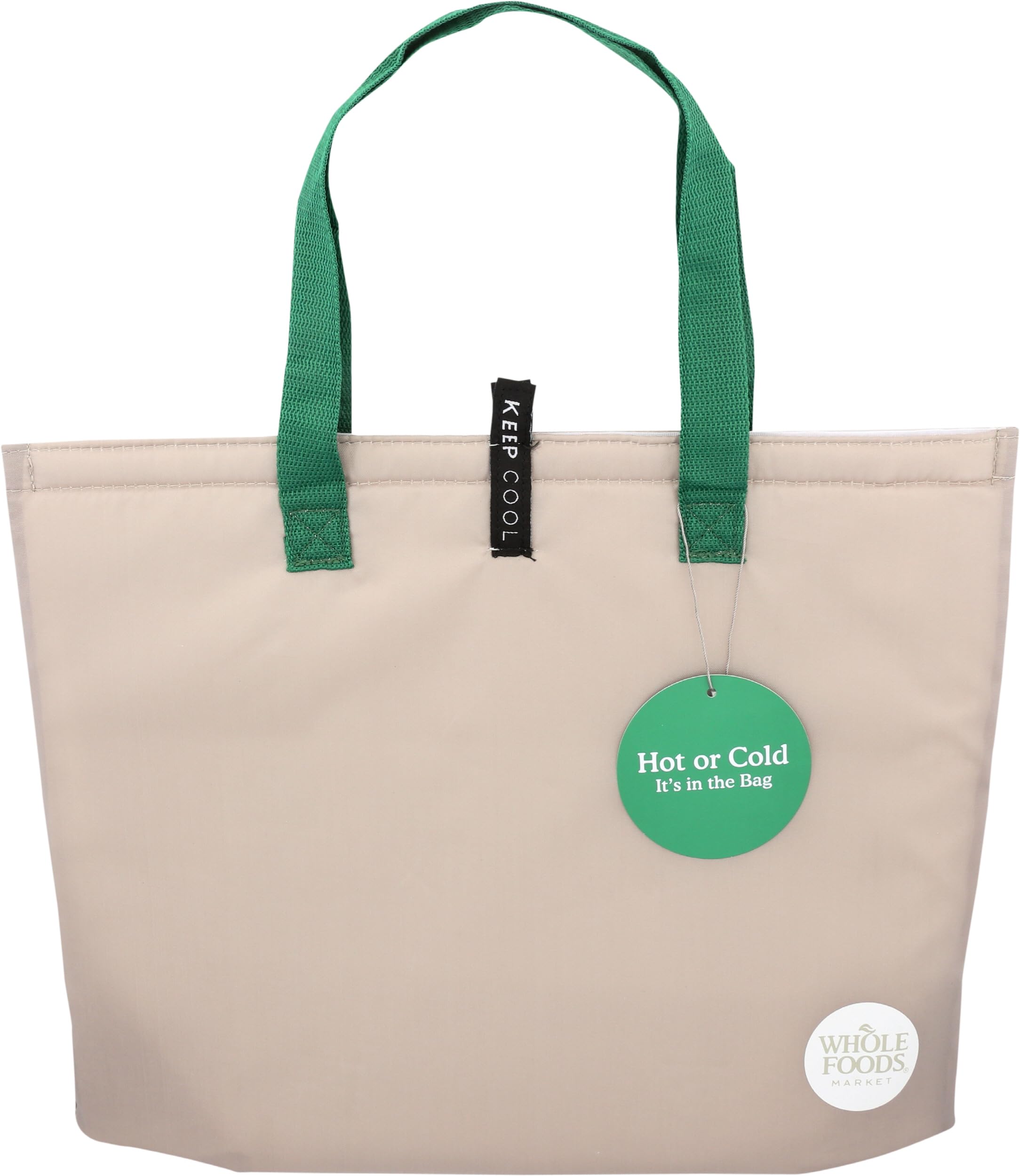 Whole Foods Market slim thermal shopping bag front view