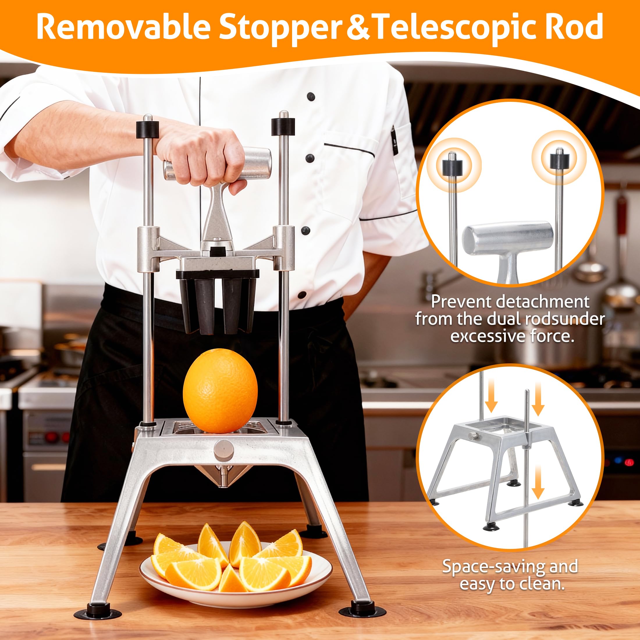 Non-slip feet provide stability during operation