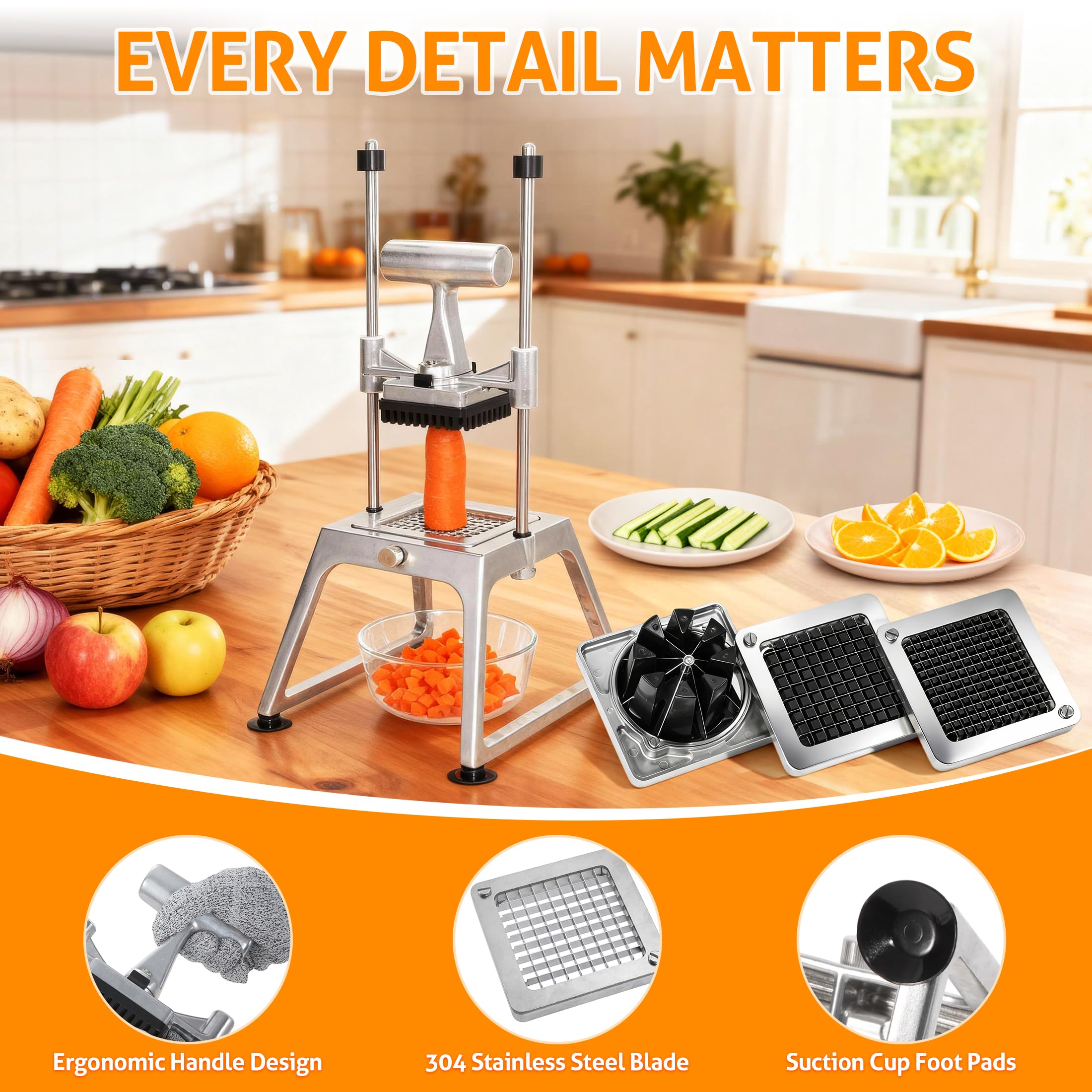Detachable parts enable easy cleaning and compact storage