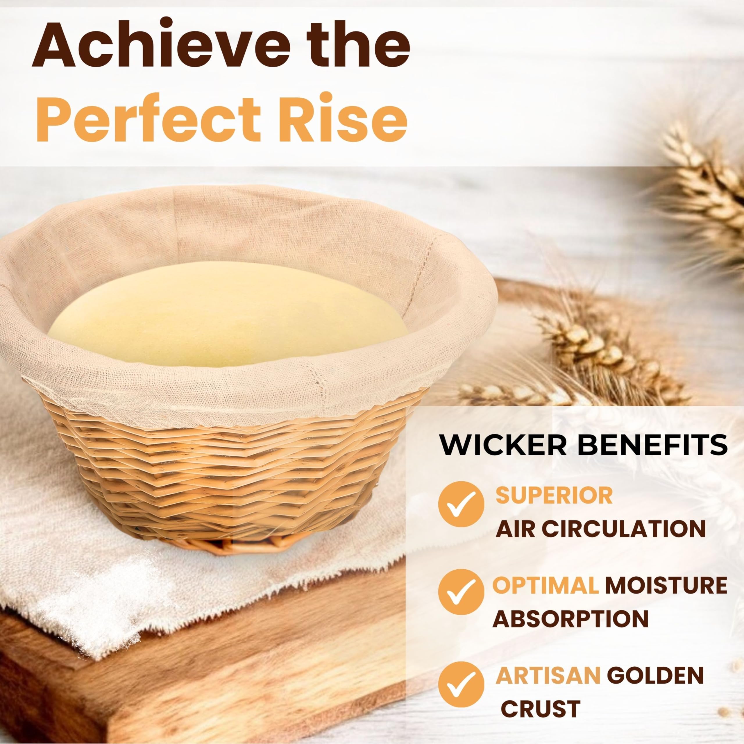 Bread proofing basket with liner accessory