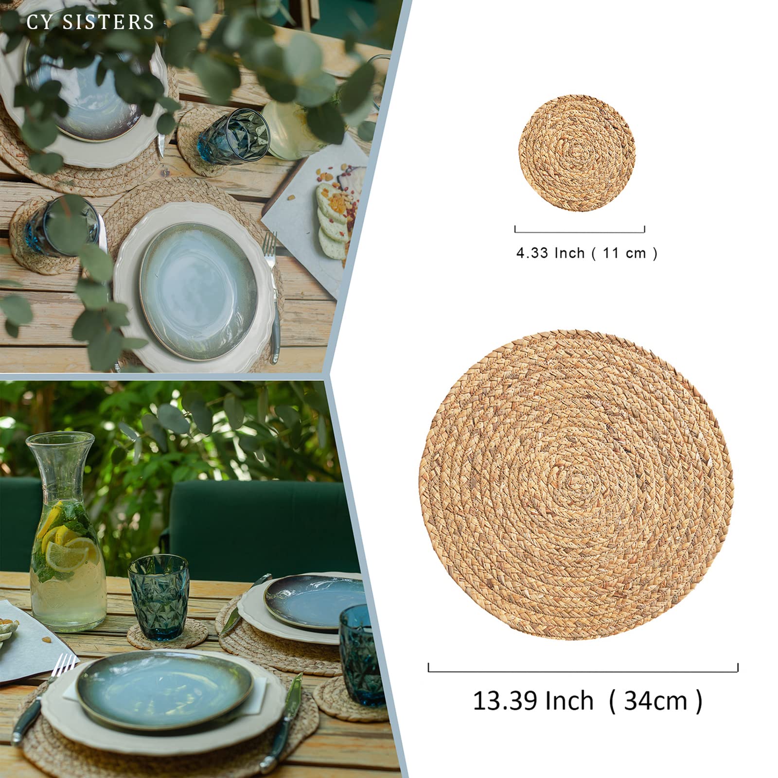 Indoor and outdoor use round rattan placemats