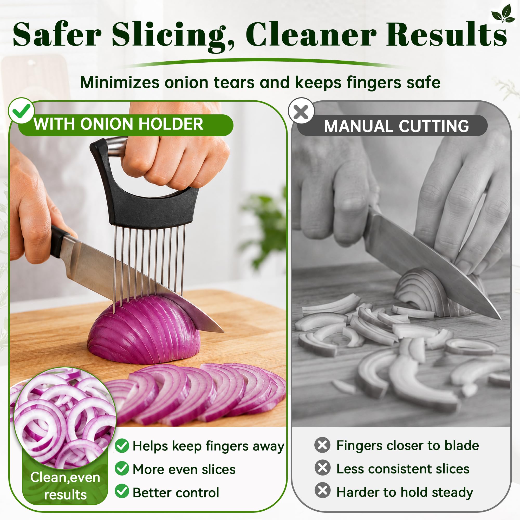 Dishwasher safe onion slicer for kitchen use