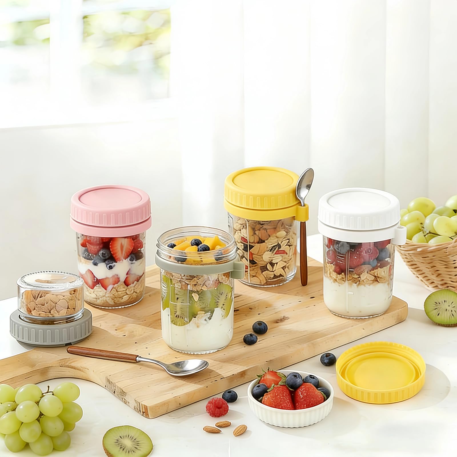 Colorful THOVY jars ready for meal prep and snacks
