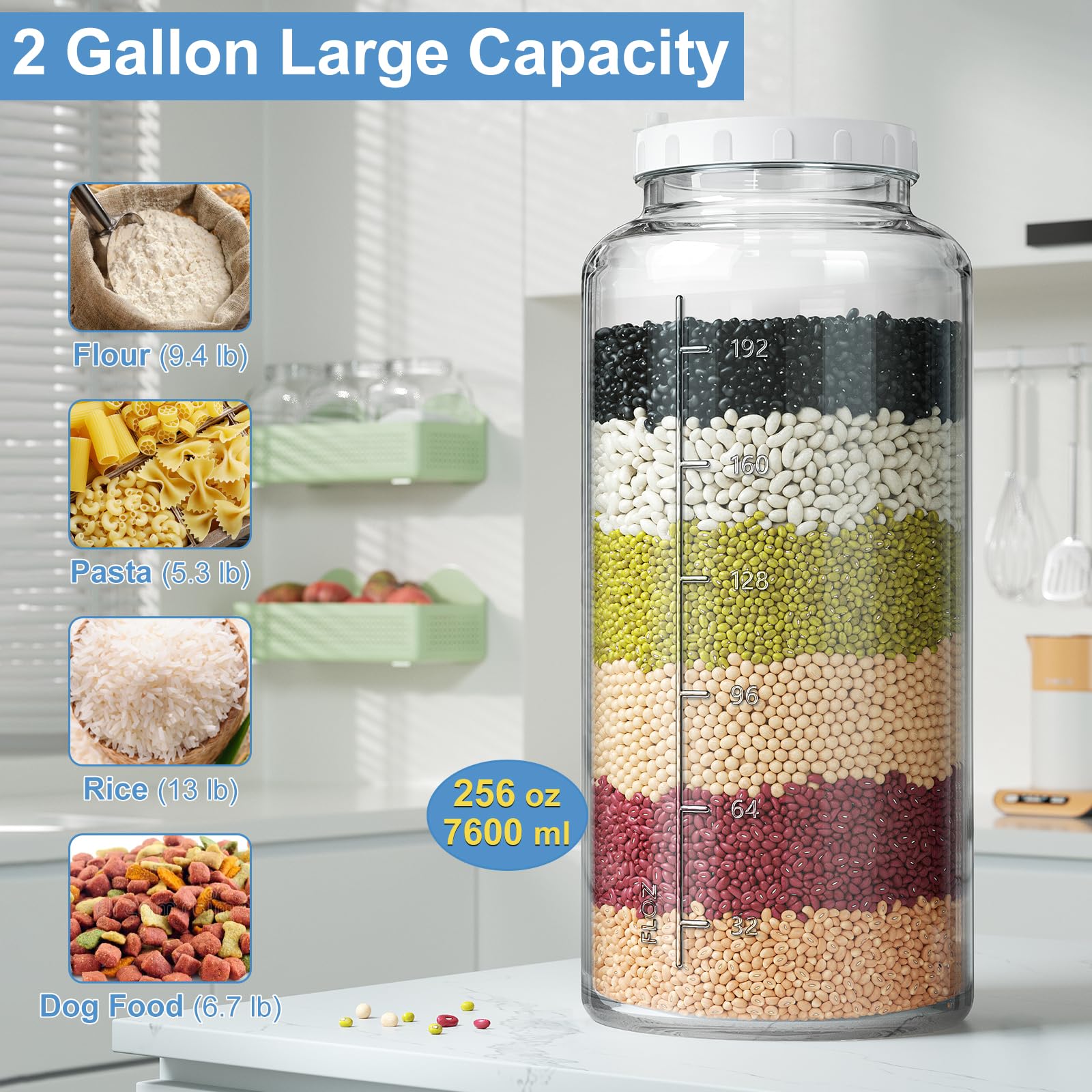 Wide mouth glass jar with airtight lid suitable for fermentation