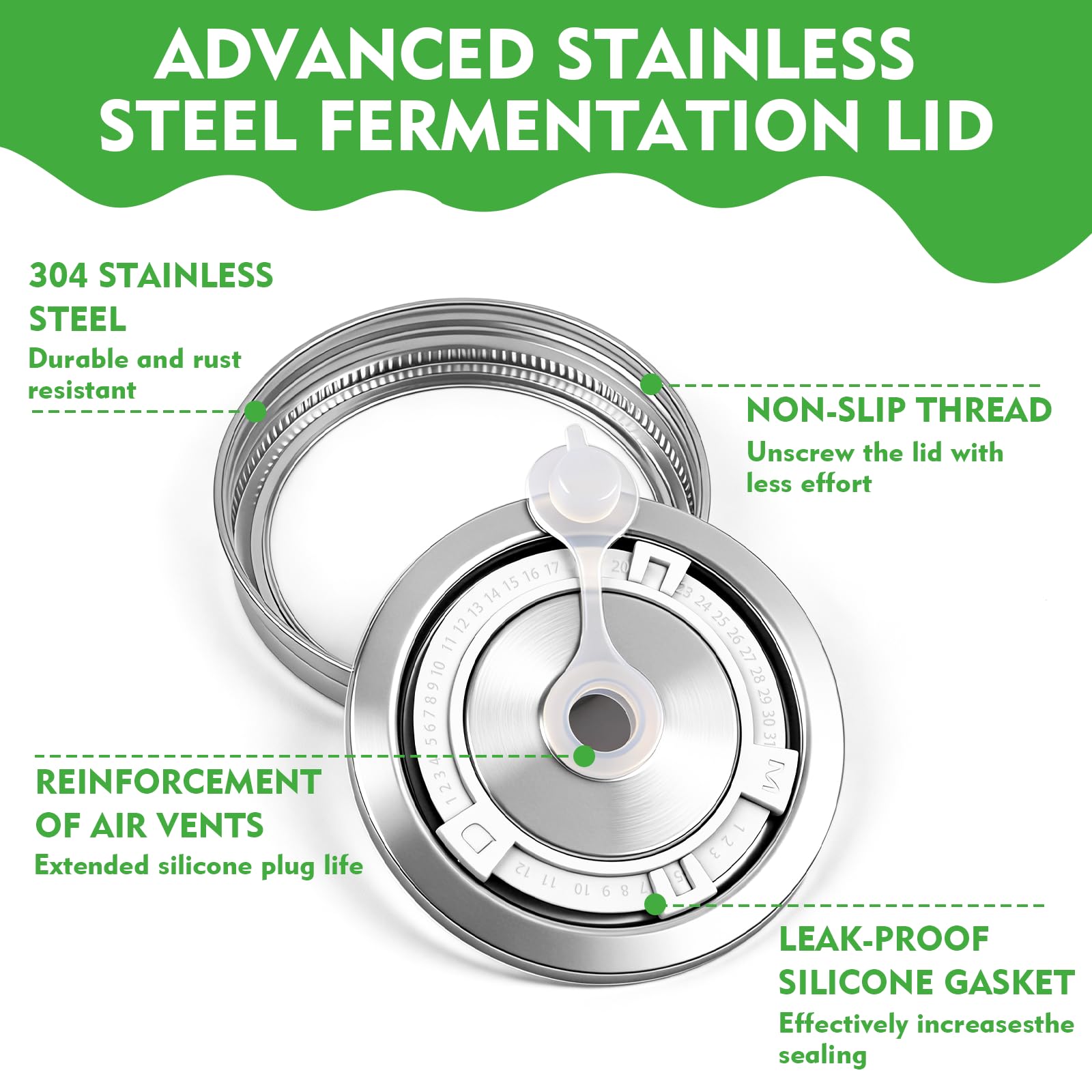 Silicone rings and grommets for fermentation kit
