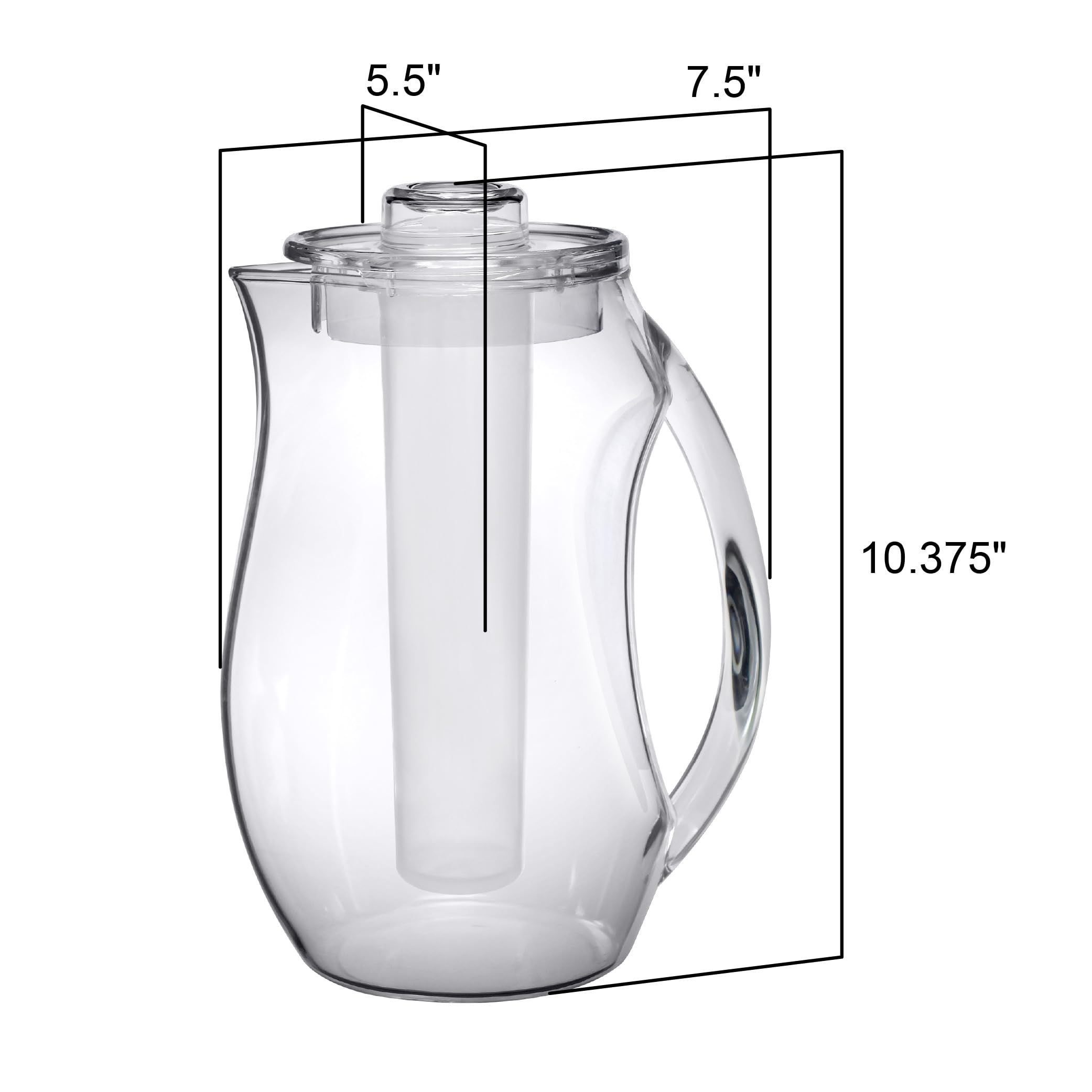 Large 3-quart capacity pitcher for parties