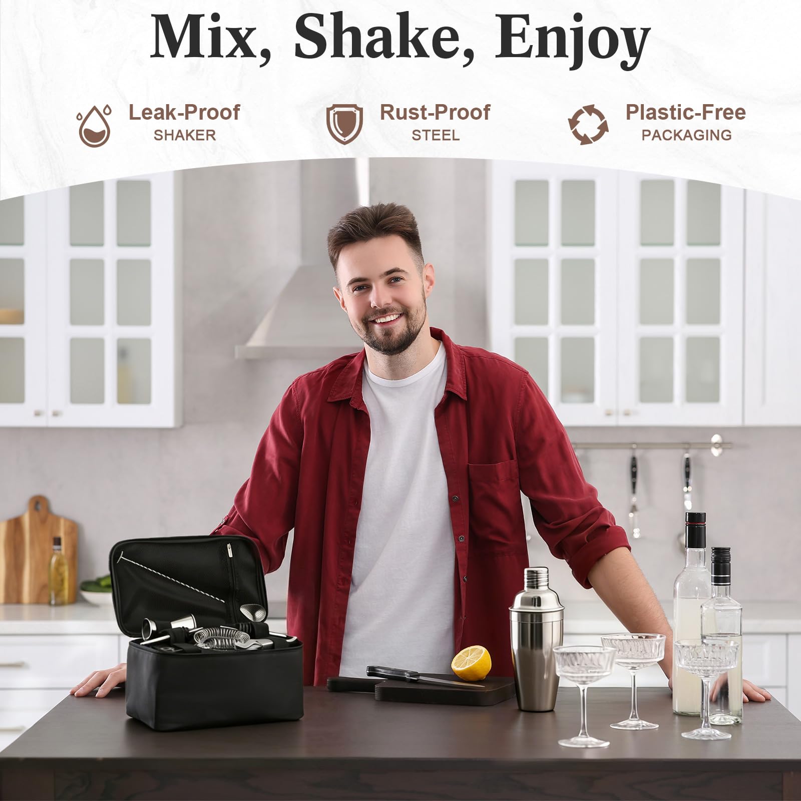 Widecook travel carry bag for bartender kit