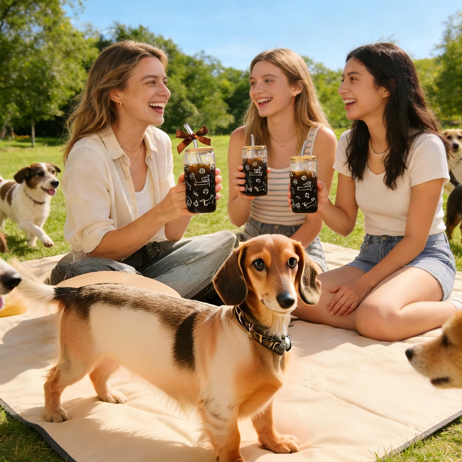 Giftable dachshund glass cup packaging without wrap
