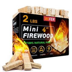 WiFER Mini Fire Stick 4 inch kiln dried pine firewood in 2 lb box