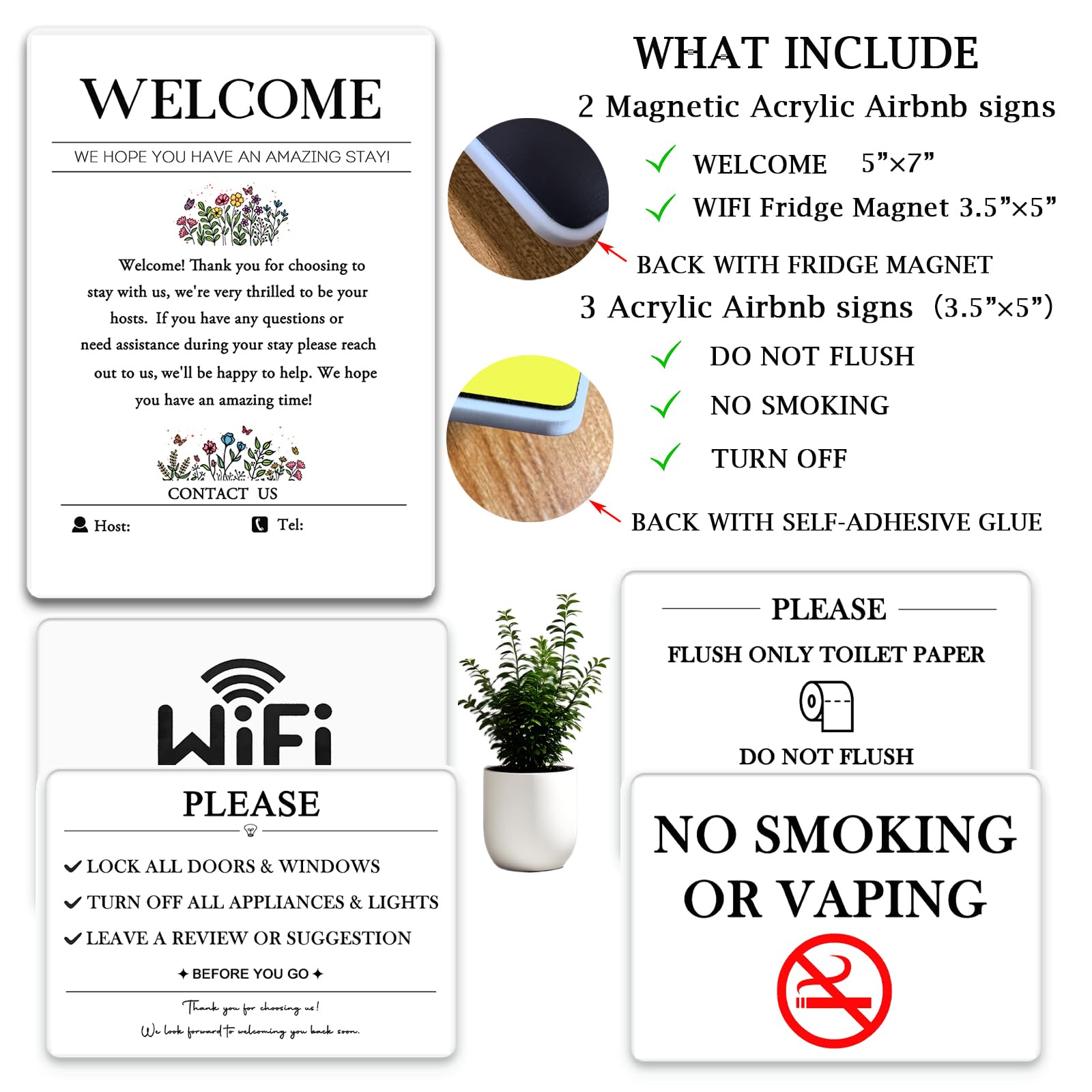 wifi magnet sign 3.5x5 display wifi details on metal surface