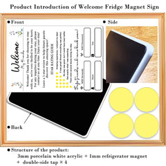Durable shatter-resistant acrylic sign for hospitality use in rentals