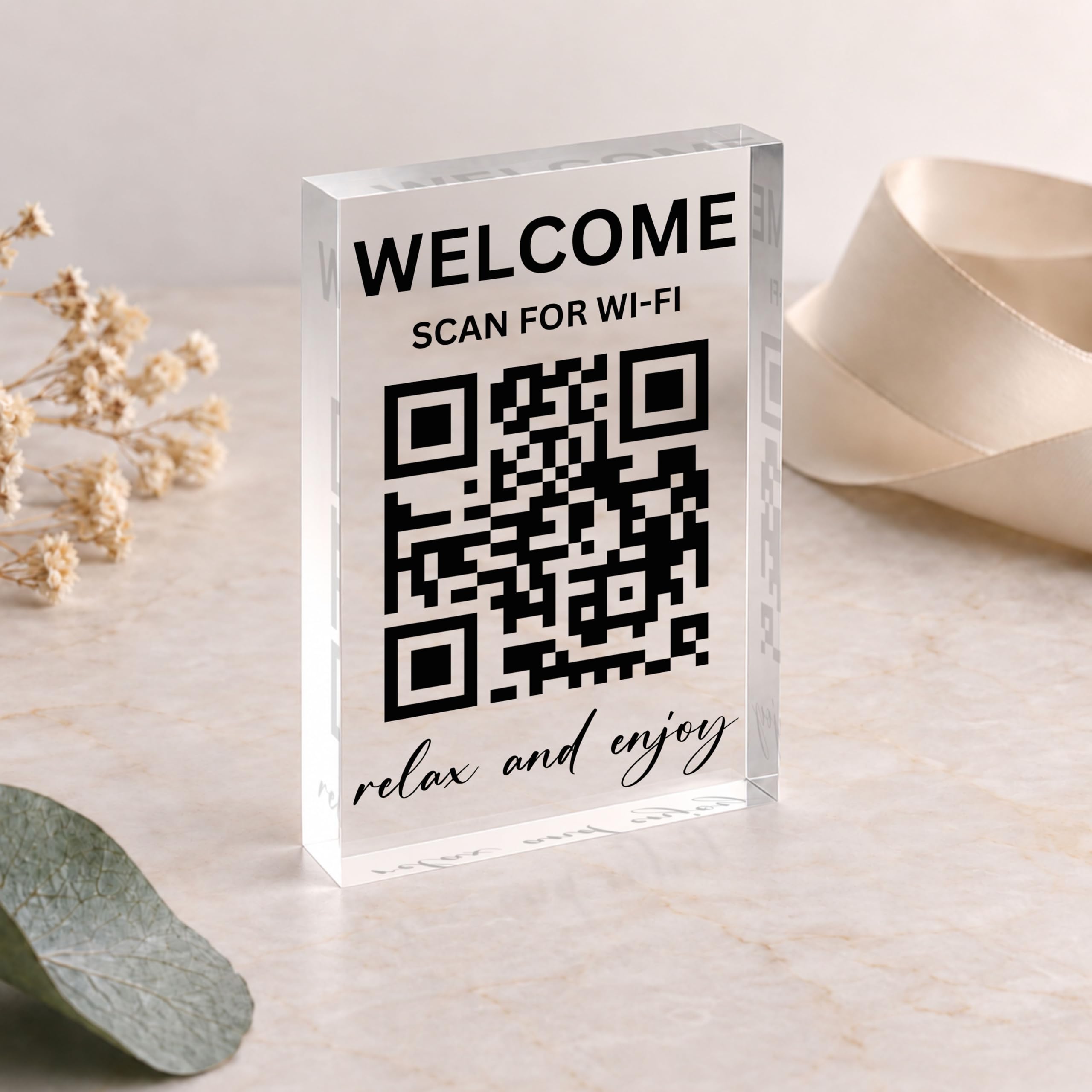 Desk or counter wifi sign suitable for reception areas