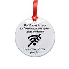 Wifi Went Down Ceramic Christmas Tree Ornament by Neurons Not Included