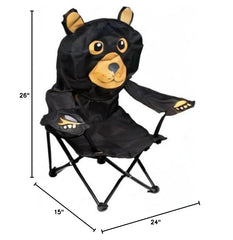Open dimensions 24 in W x 28 in H x 15 in D Wilcor Kids Folding Camp Chair