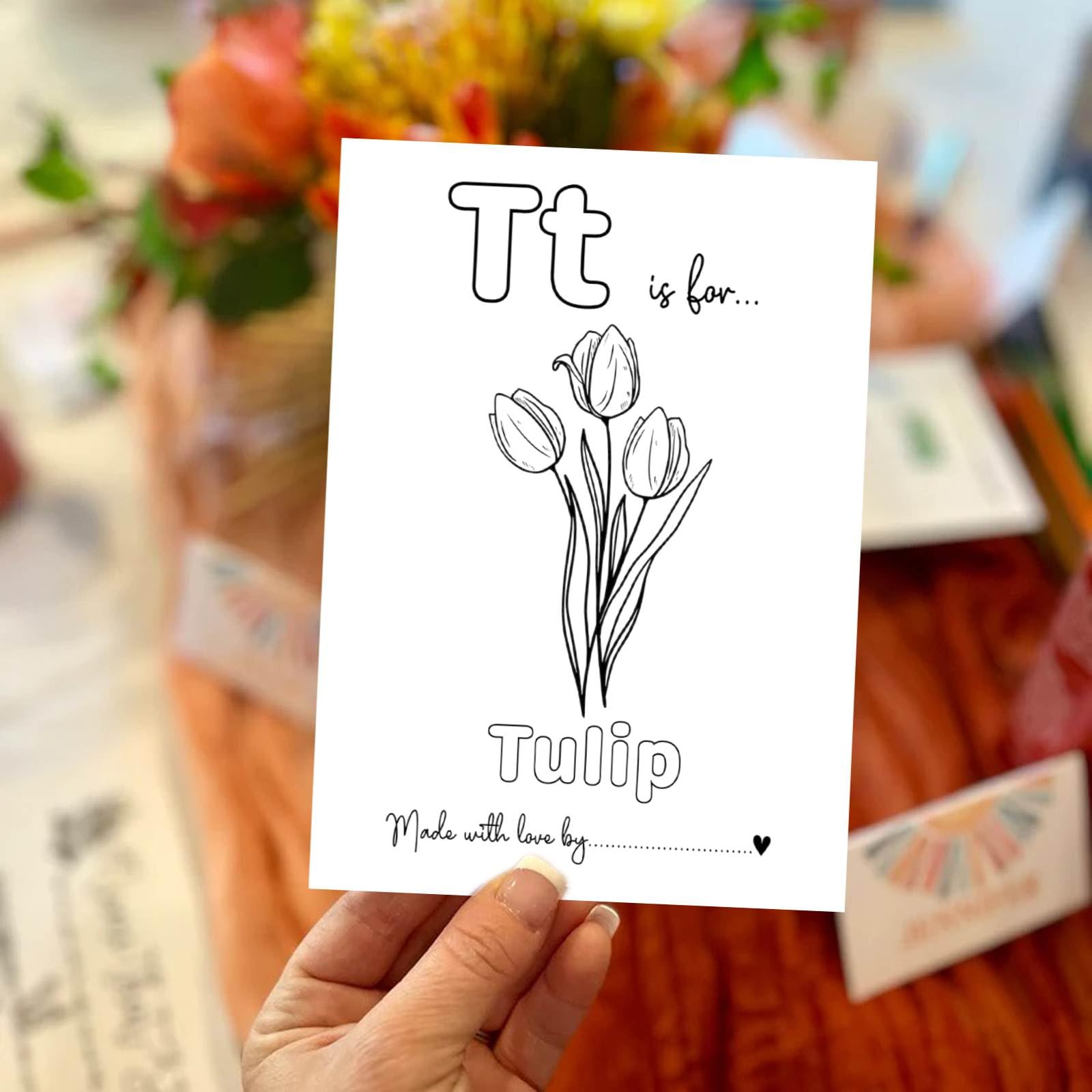 Wildflower themed baby shower activity and guestbook keepsake