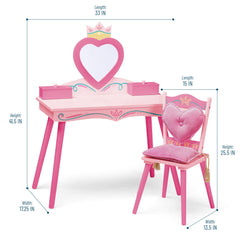Two heart topped jewelry boxes on vanity set