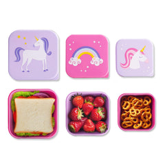 Unicorn themed nesting containers for kids lunch
