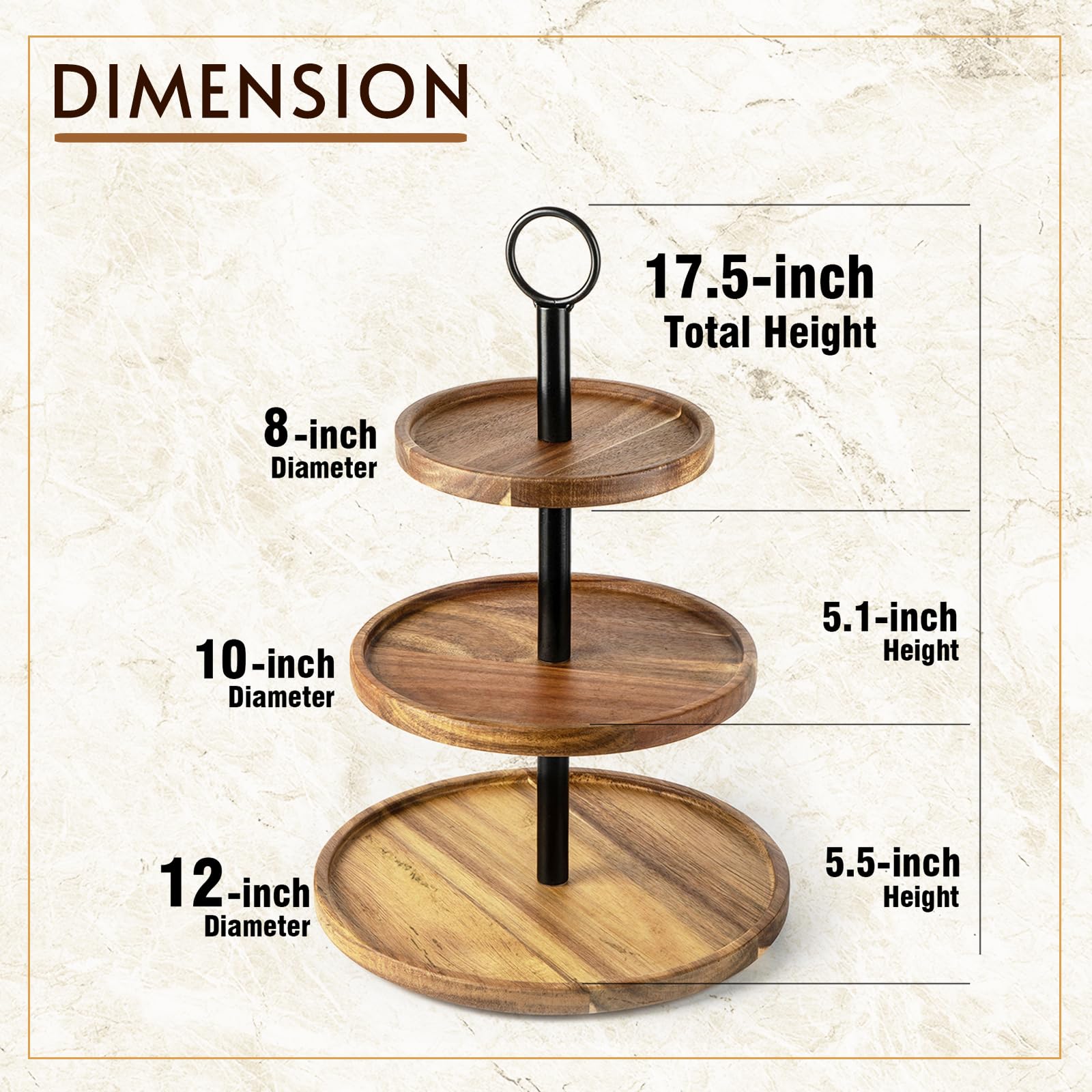 WILDMOS farmhouse rustic tiered serving tray in kitchen decor setup