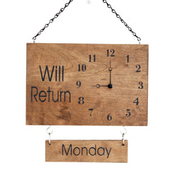Will Return Soon Stained Clock Sign Double Sided front view