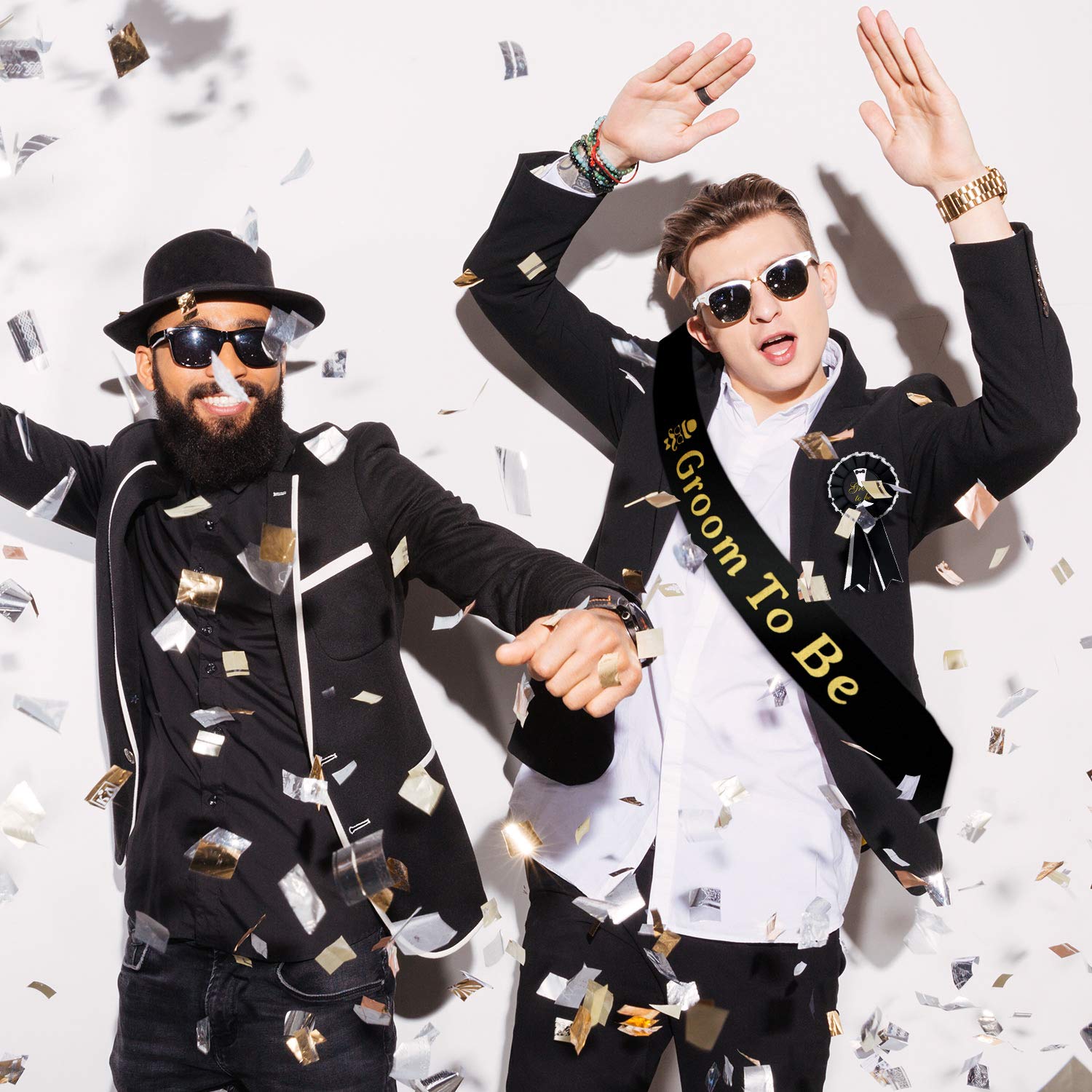 Groom Sash and Badge Set for Bachelor Party two piece pack