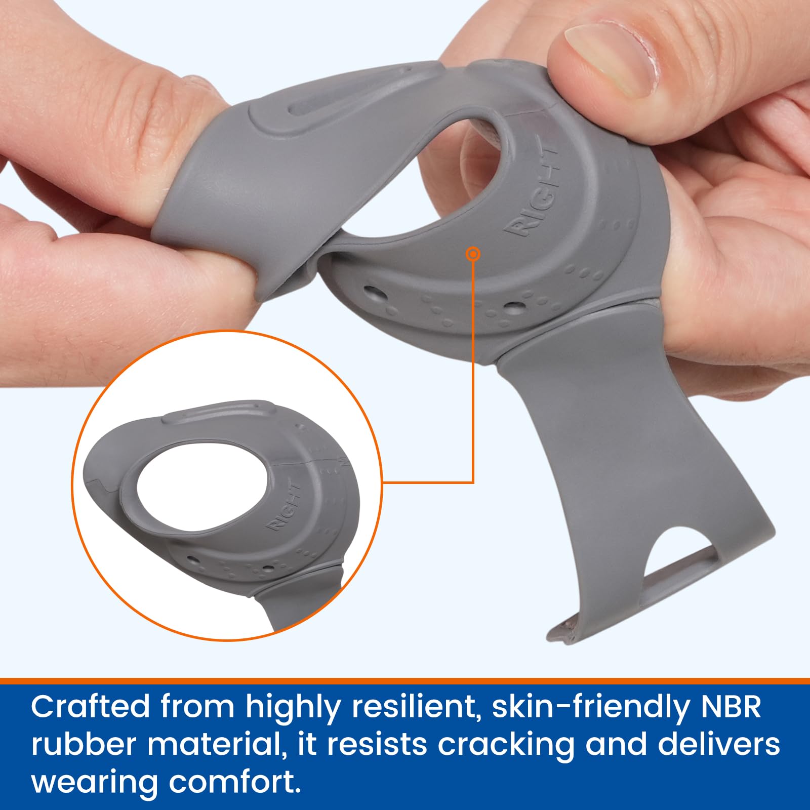 Soft NBR rubber material used in Willcom CMC Thumb Brace