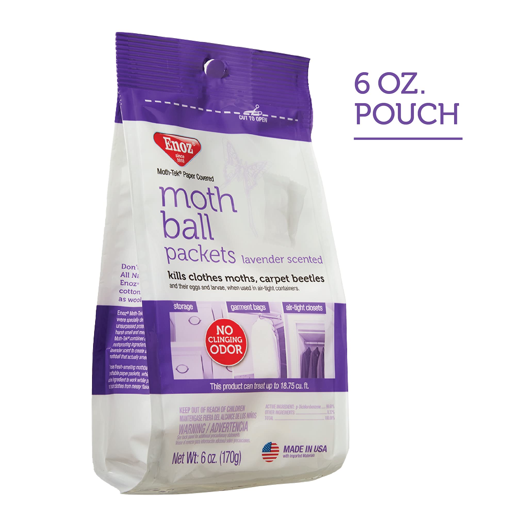 Breathable paper moth ball packets for storage protection