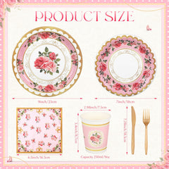 9 inch dinner plates pink floral design Willinglong