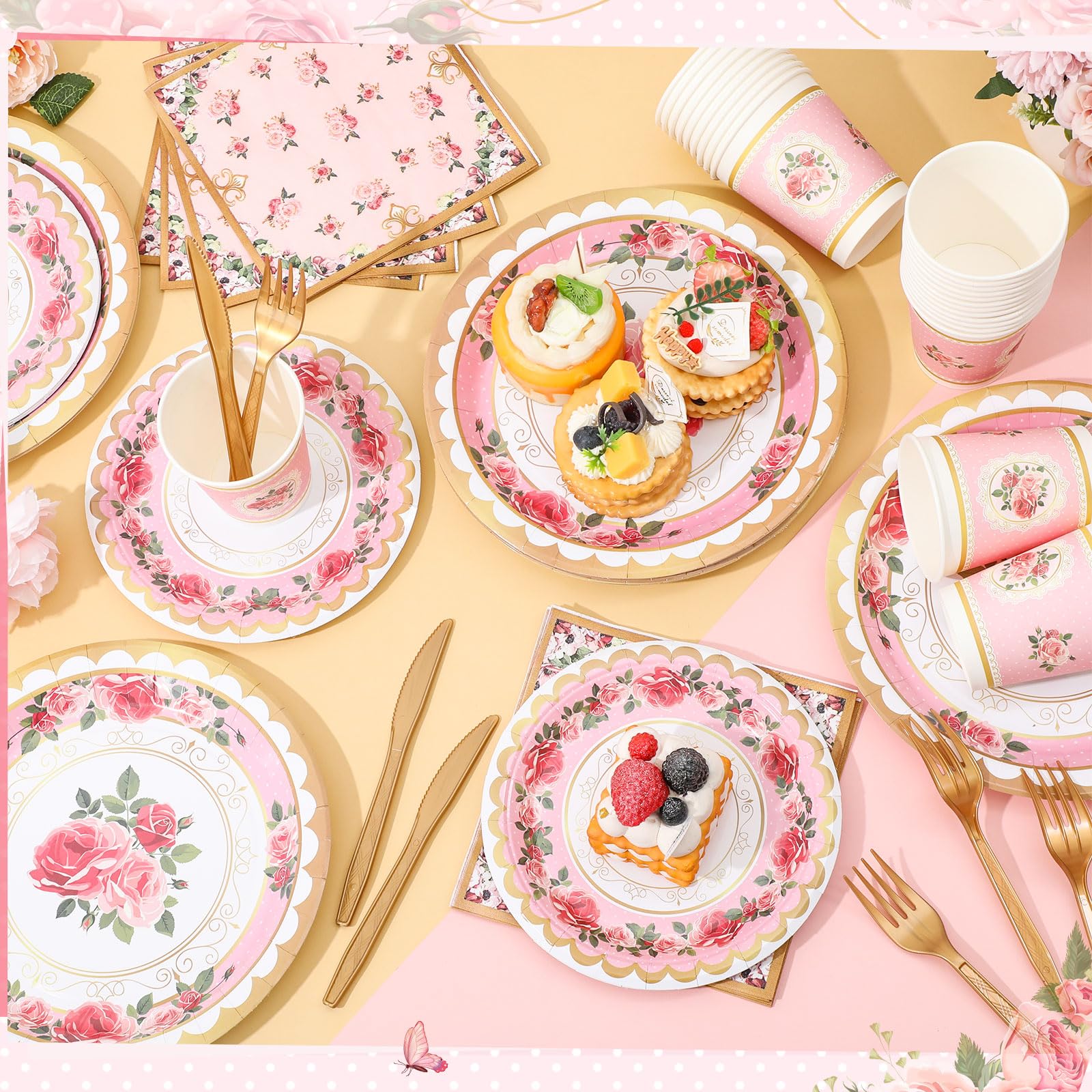 13x13 inch floral napkins unfolded