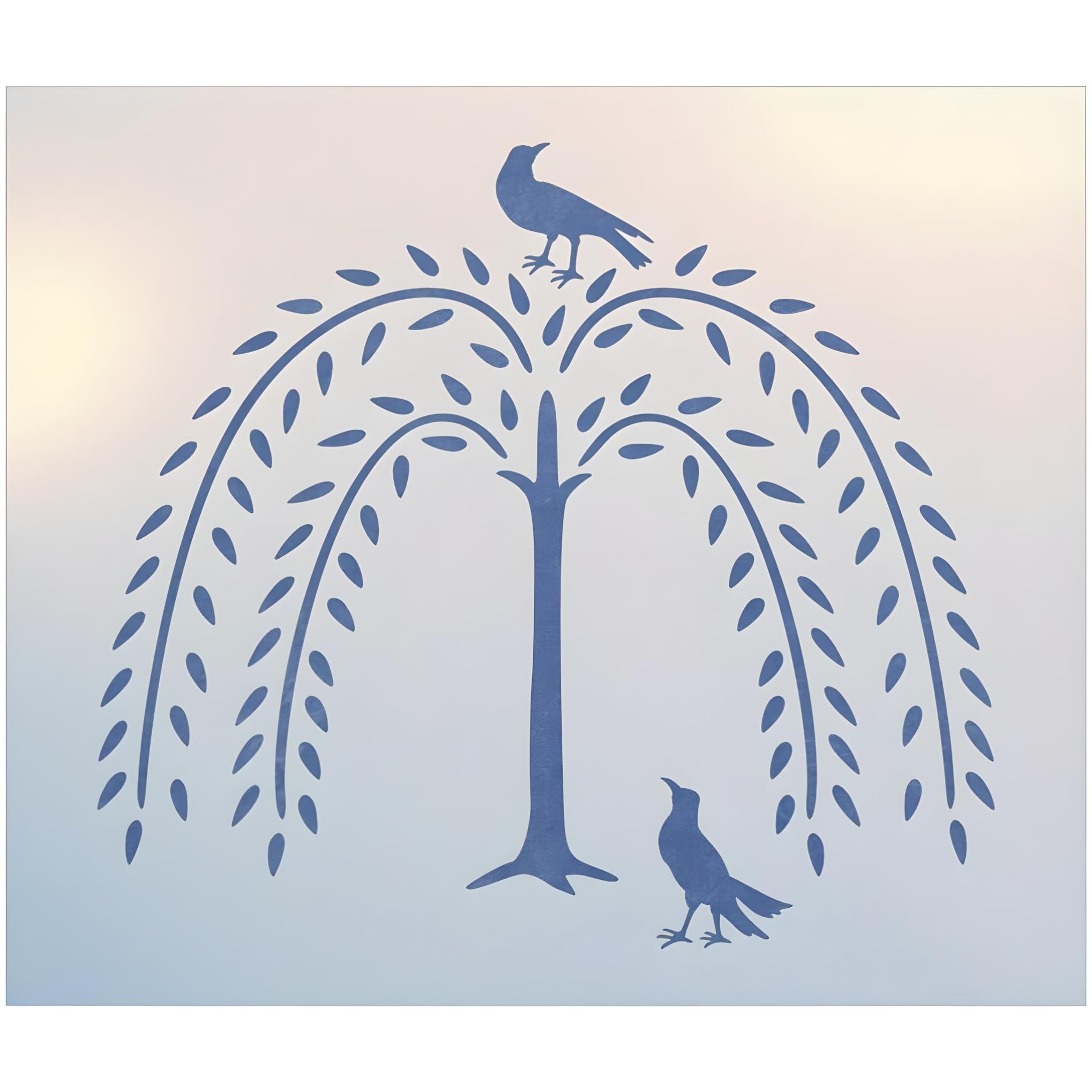 Willow & 2 Crows stencil template 10x9 inches made from 10 mil Mylar
