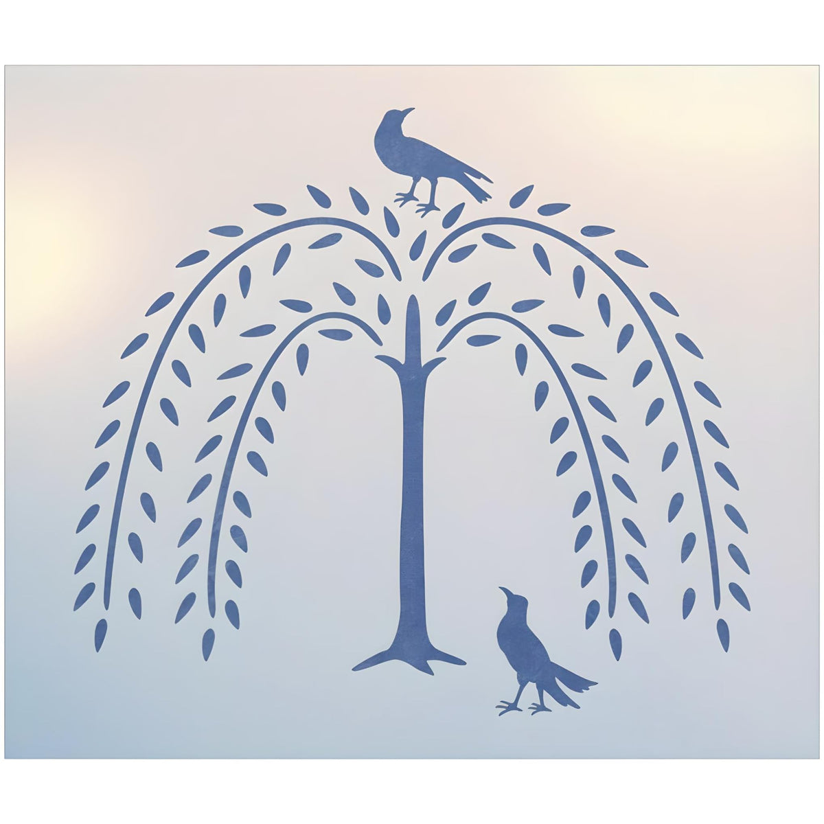 Willow & 2 Crows stencil template 10x9 inches made from 10 mil Mylar
