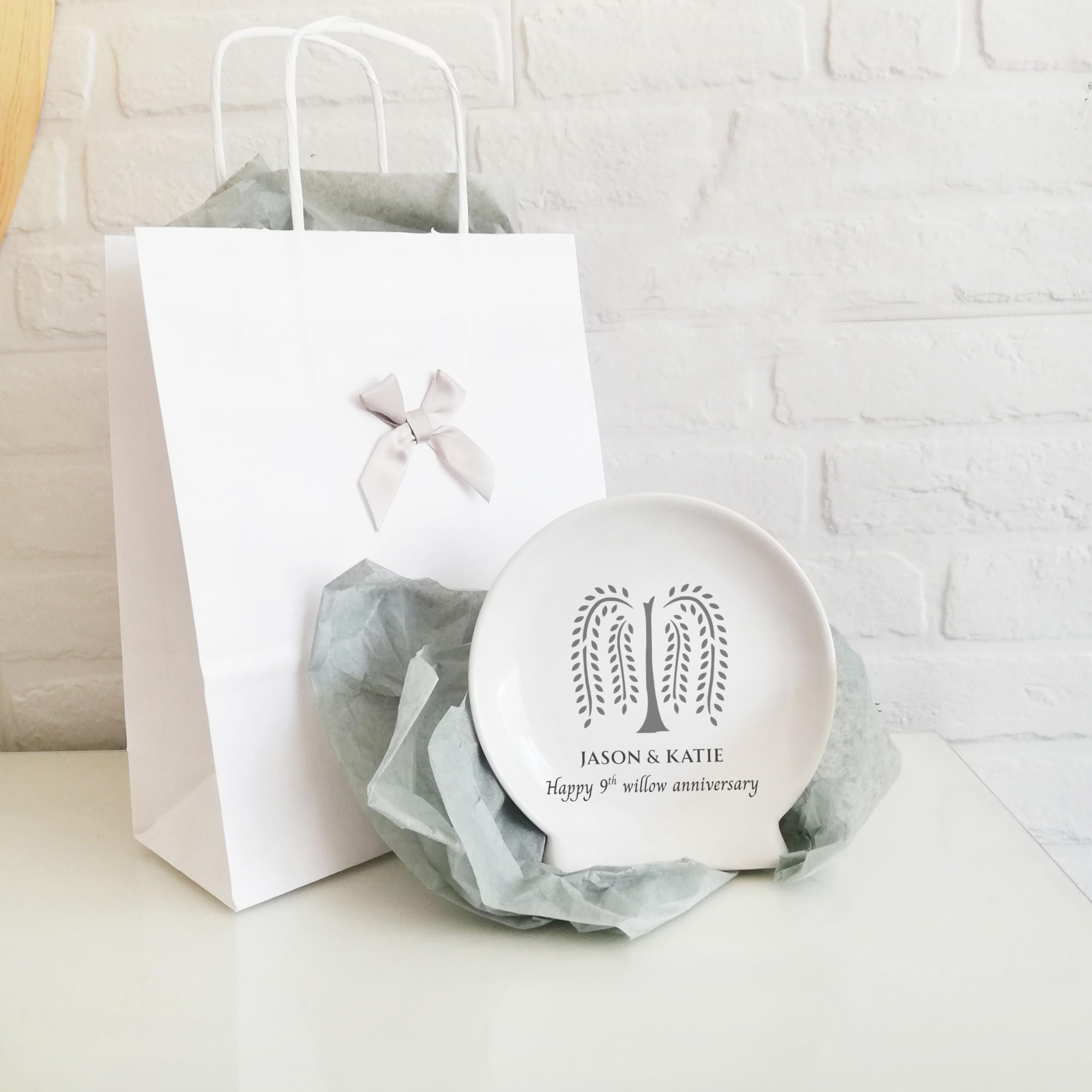Willow tree design 9th wedding anniversary plate