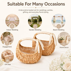 Two-pcs wicker basket used for floral decor