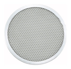 Winco APZS-7 7 inch seamless aluminum pizza screen for individual pizzas