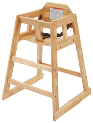 Winco unassembled wooden high chair natural tan medium image