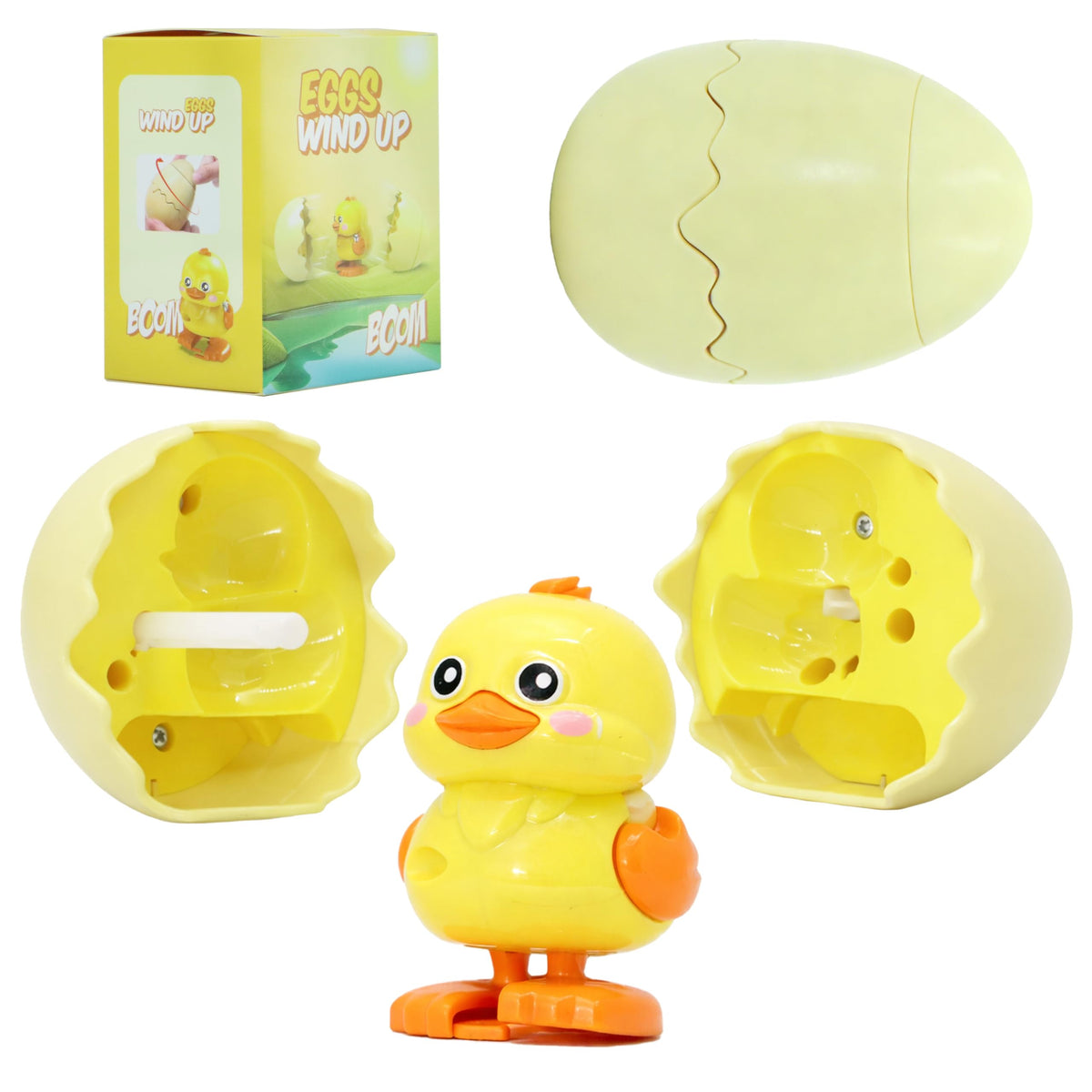 Wind-Up Dinosaur Egg Hatching Toy duck emerging from egg