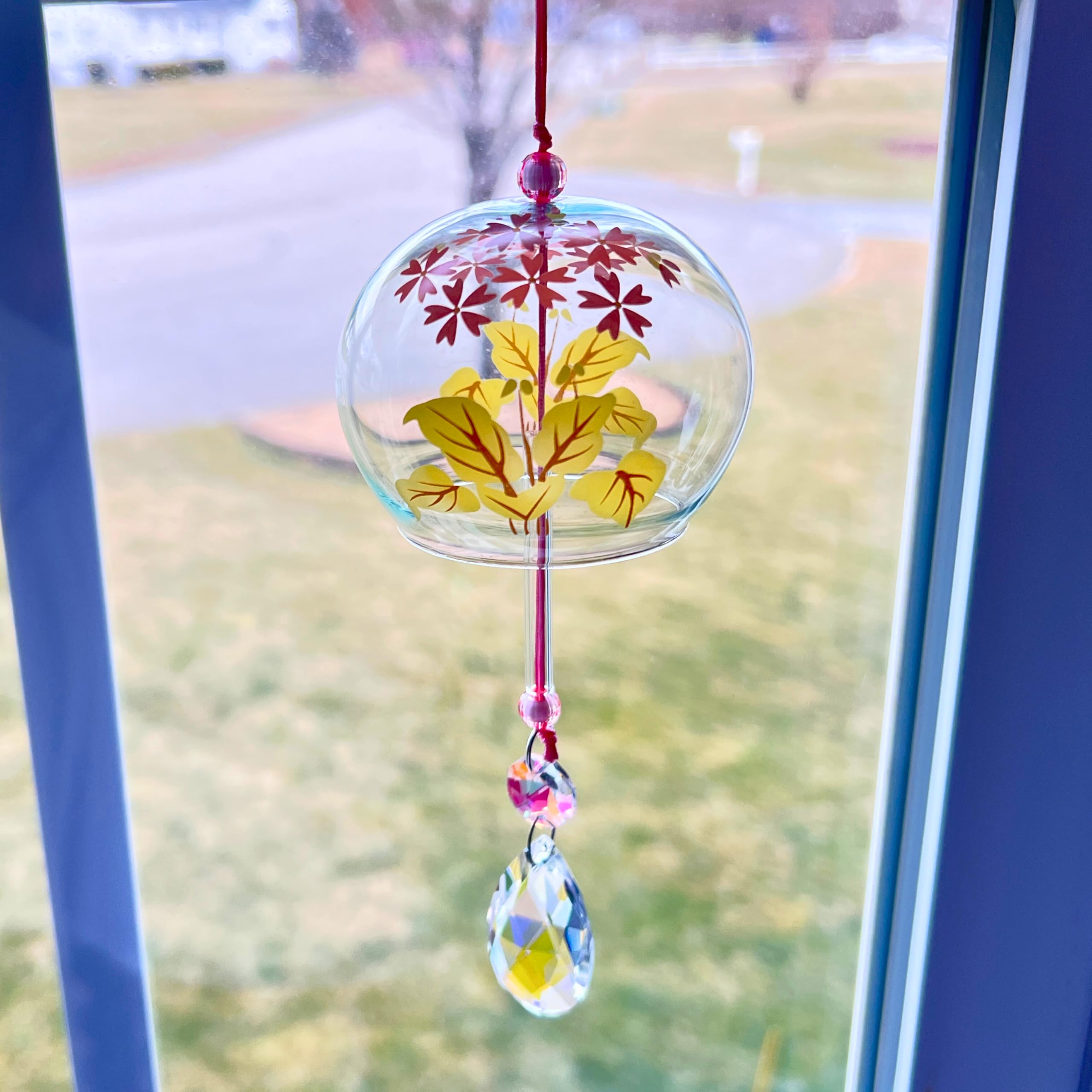 Yellow sunflower motif glass sun catcher for window decor
