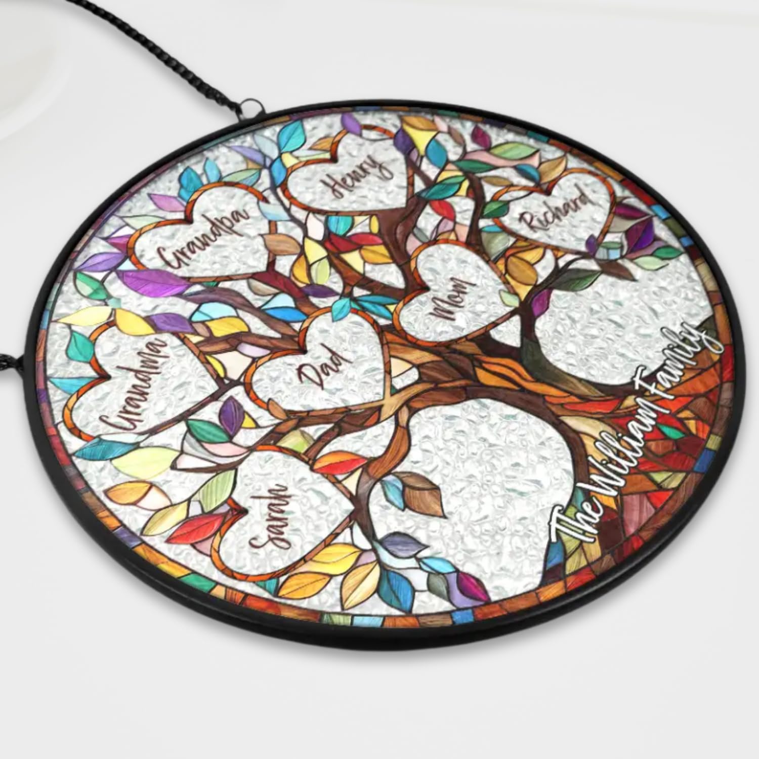 Window hanging decoration for sunlit display