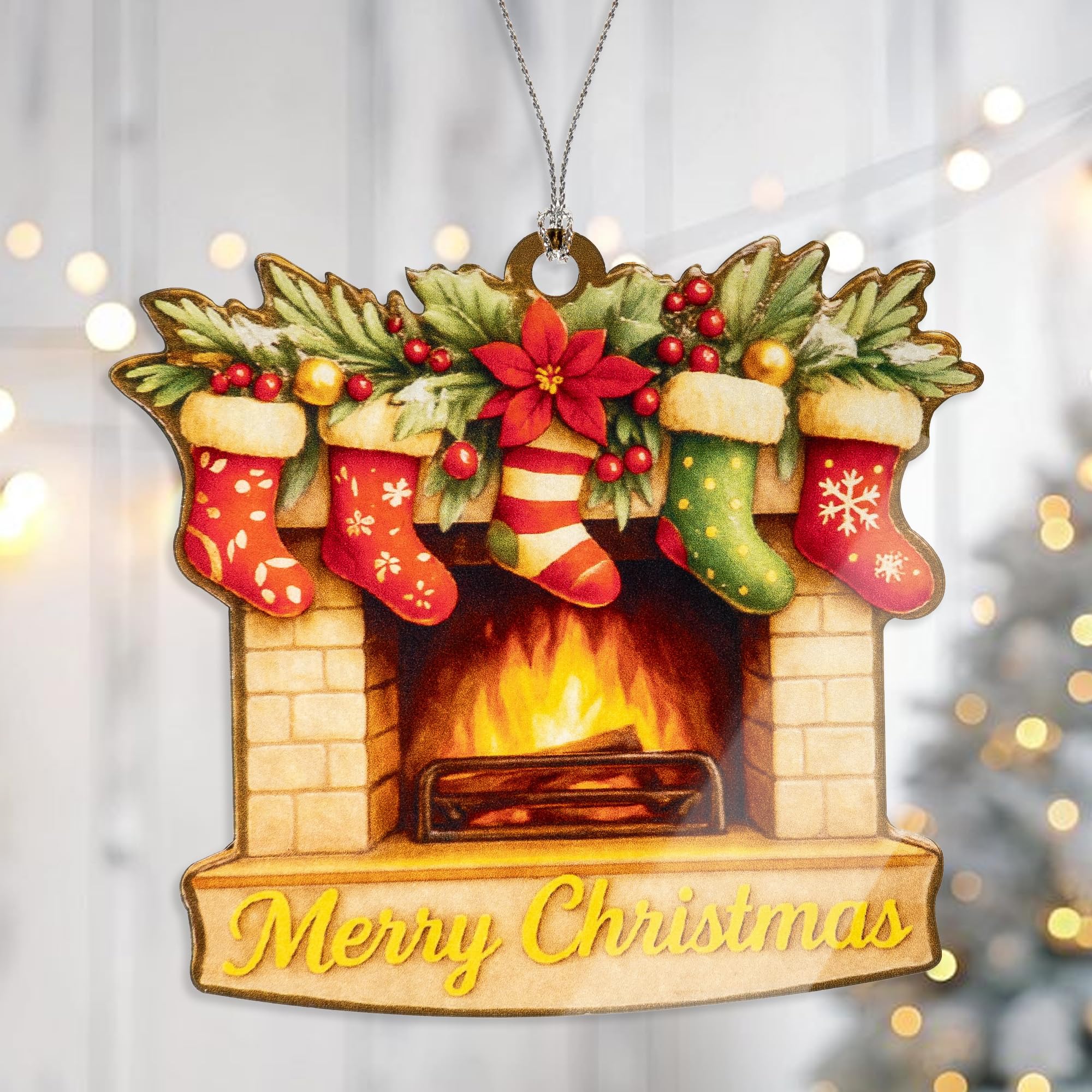 Ready to gift packaging and presentation for Christmas Fireplace Ornament