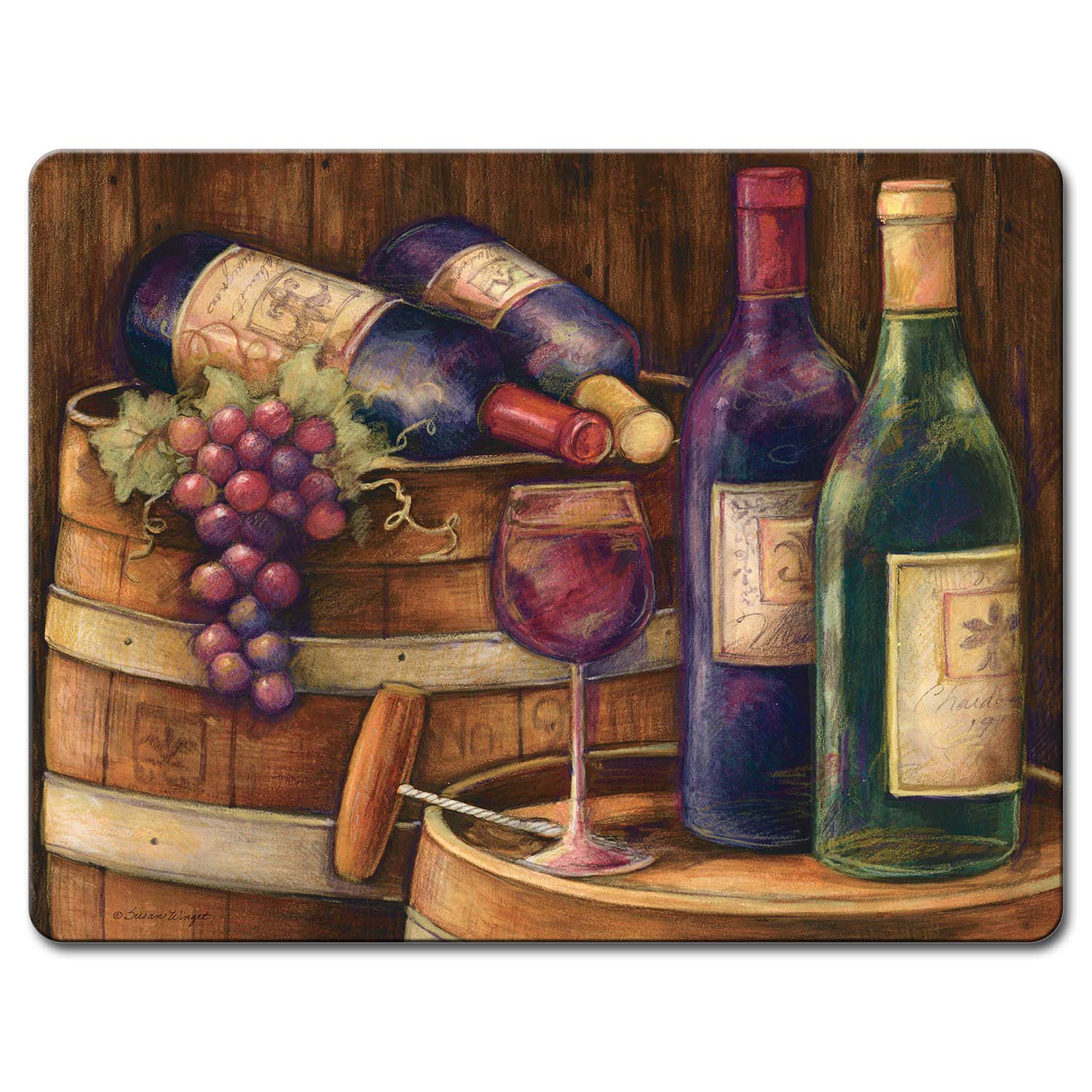 Wine Cellar large glass cutting board 15x12 break-resistant tempered glass