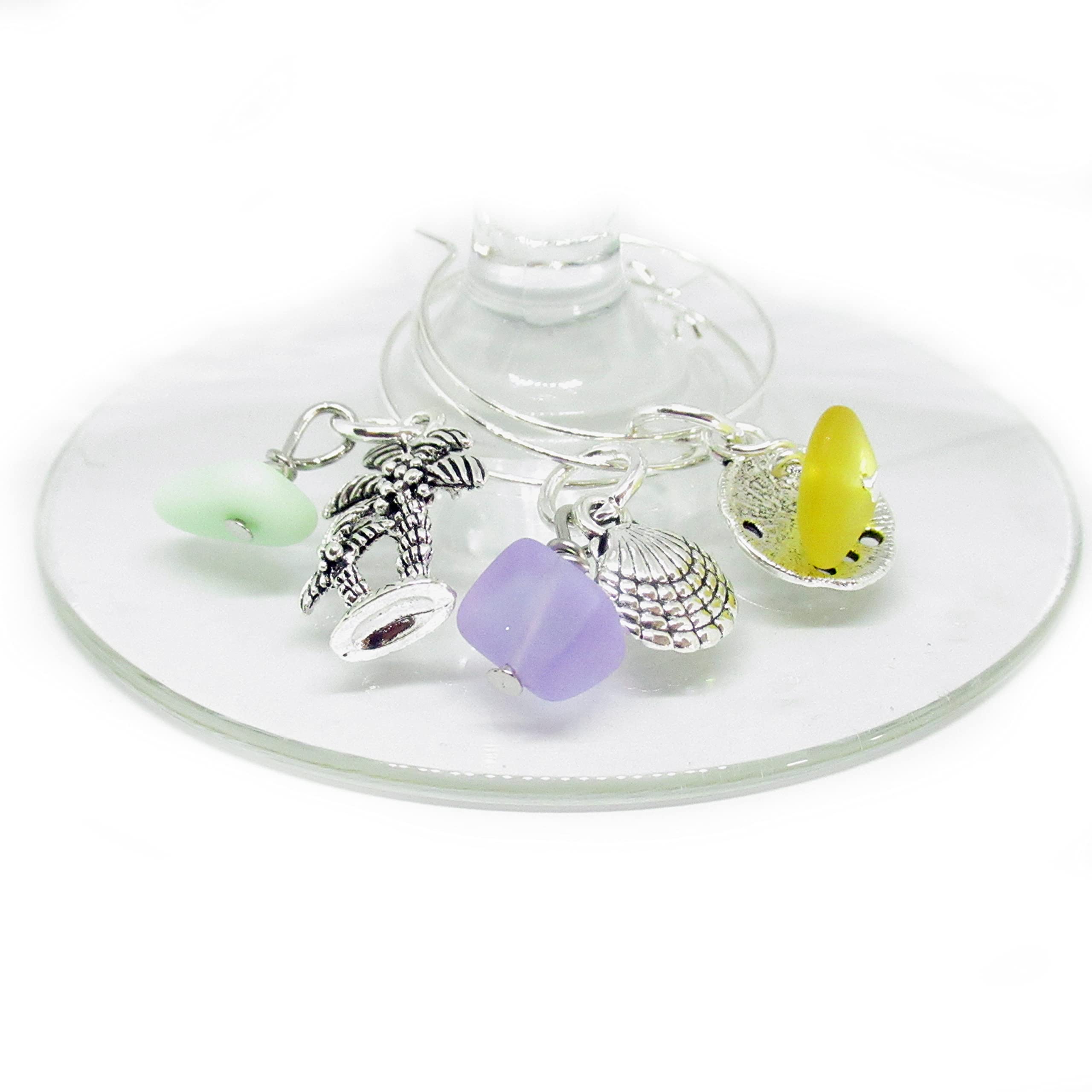 Custom wine charm sets available in 4 6 8 or 10
