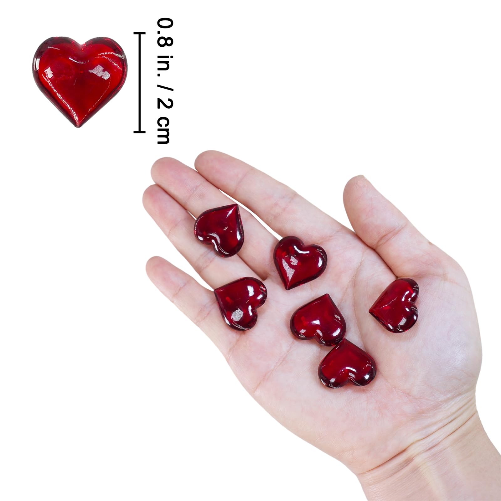 145 pcs heart shaped acrylic gems for decor set by Winlyn