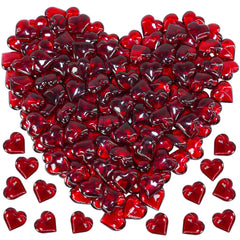 Winlyn ruby red acrylic heart gems 0.8 inch diameter